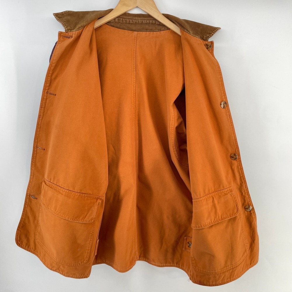 Vintage Barn Coat Chore Jacket Women XL Canvas Corduroy Collar Reversible Preppy - Picture 13 of 16